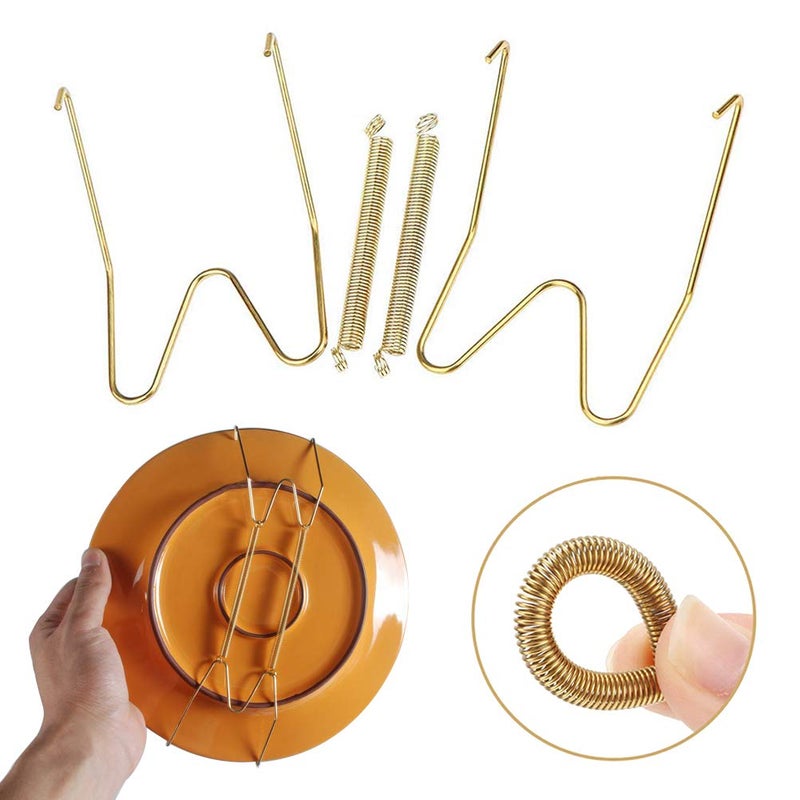 Vankcp 12 Pack Wall Plate Hangers 6/8/10 Inch Invisible Vertical Plate Holders with 12Pcs Wall Hooks for Decorative Plates Antique Plates and Art - Image 4